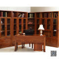 Стеклянный дверной деревянный книжный шкаф (001)